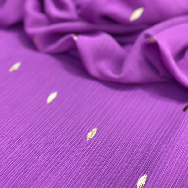 Chiffon Dubai Lavanda Detalhes Dourado